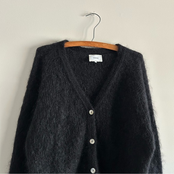 Erdem Black Mohair Marcilly Cardigan Sweater Womens Large - Picture 2 of 7